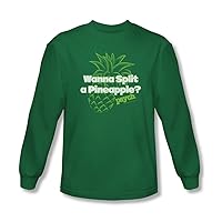 Psych Mens Pineapple Split Long Sleeve Shirt In Kelly Green