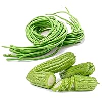Bundle: Chinese Yard Long Beans 豇豆 + Bitter Gourd 苦瓜 Seeds for Planting