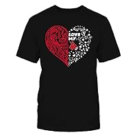 FanPrint Central Missouri Mules - Love My Team - Heart - Floral Pattern Gift T-Shirt