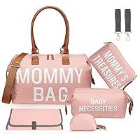 Arcelite mommy bags for hospital (PINK) Mommy Bag for Hospital, Mom Bag Diaper Bag Tote, Mommy Hospital Bag, Maternity Bag for Hospital, mom hospital bag for labor and delivery essentials kit - pink