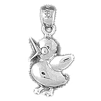 14K White Gold Ducks Pendant