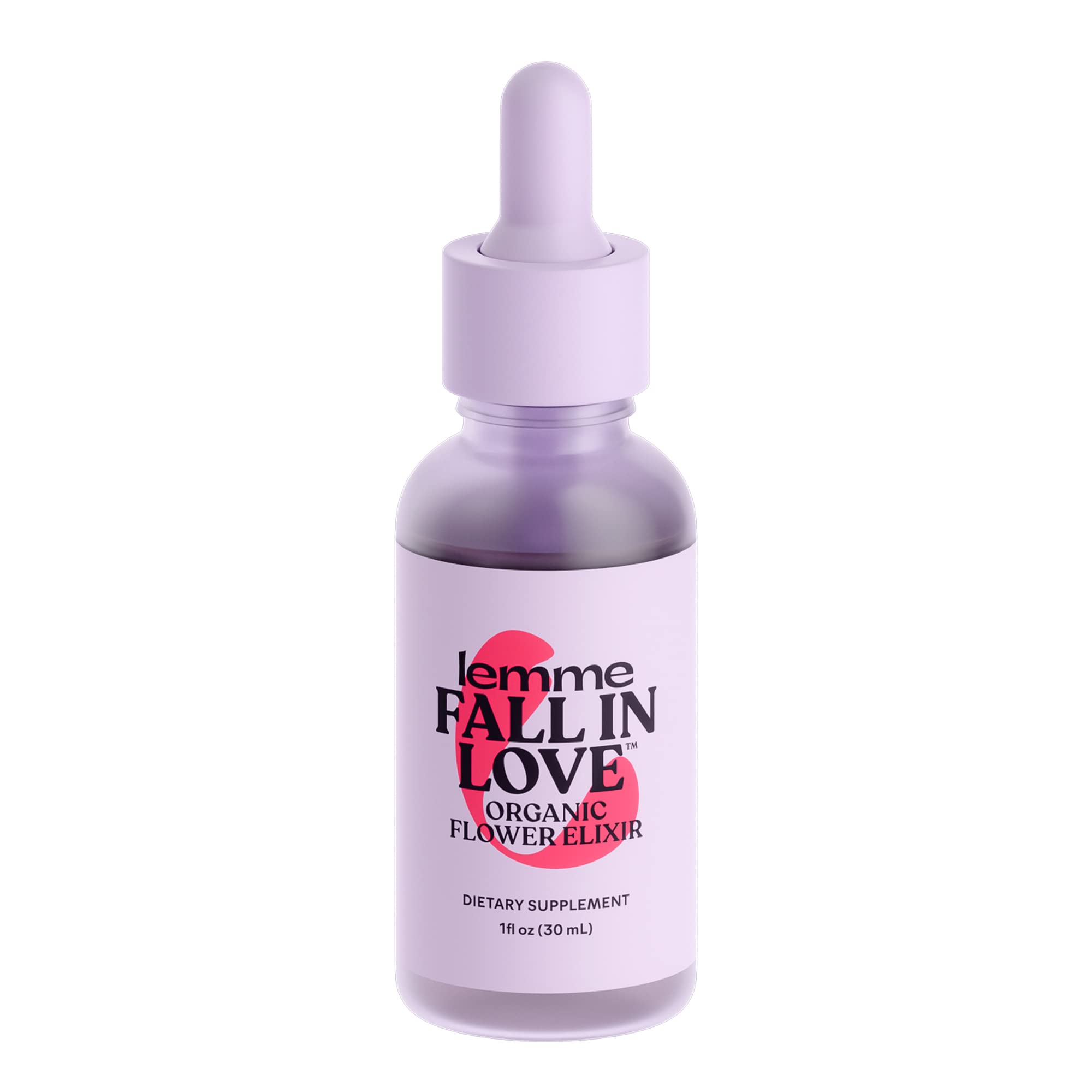 Lemme Fall in Love Organic Flower Elixir with 8 Love Boosting Botanicals for Love, Vitality & Romance - Damiana, Honeysuckle, Rose, Ginger Root - Vegan, Gluten Free, Non GMO - Unflavored, 1 fl oz
