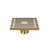 All Bronze Square Shower Floor Drain Removable Multipurpose Invisible Look or Flat Cover Large Displacement Square Shower Floor Drain-Deep Water core (Color : Spring Core)