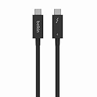 Belkin Thunderbolt 4 Cable (2M, 6.6ft Power Cable), USB-C to USB-C Cable w/ 100W Power Delivery, USB 4 Compliant, Compatible with Thunderbolt 3, MacBook Pro, eCPU, & More - Intel Thunderbolt Certified
