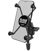 RAM Mounts X-Grip Large Phone Mount with Motorcycle Fork Stem Base RAM-B-176-A-UN10U with Short Arm for Stems 12mm to 38mm in Diameter
