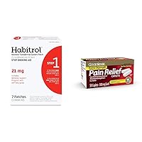 Habitrol Nicotine Patch Step 1 (21 mg) 7 Patches Quit Smoking Aid & GoodSense 500mg Acetaminophen Caplets 50 Count Pain Relief
