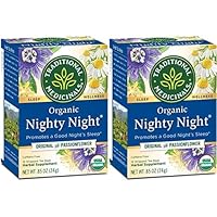 Traditional Medicinals Organic Nighty Night with Passionflower Herbal Tea, Promotes a Good Night’s Sleep, 16 Tea Bags (Pack of 2)