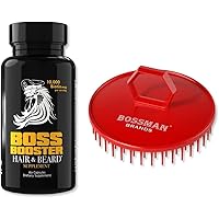 Bossman Beard and Hair Growth Bundle - Scalp Massager and Beard Growth Supplement