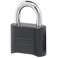 Master Lock Combination Lock, Set Your Own Combination Lock, Indoor and Outdoor Padlock, Weatherproof Code Lock,Black, 178D
