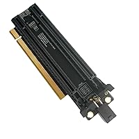 PCI-E 4.0 x16 1 to 2 Expansion Card Gen4 Split Card PCIe-Bifurcation x16 to x8x8 with 20mm Spaced Slots CPU4P Power Supply Port (+4Pin Cable)