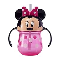 The First Years Disney Minnie Mouse Trainer Straw Cup - Disney Toddler Cups with Straw - 9 Months and Up - 7 Oz