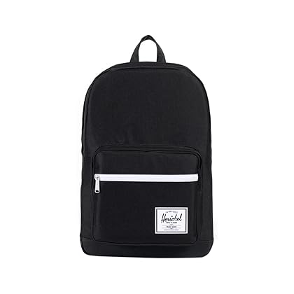 Herschel Pop Quiz Backpack, Black/Black Synthetic Leather, Classic 22L