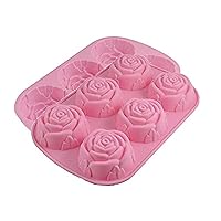 Silicone Soap Molds, Rose Cake Molds Set of 2, 6-Cavity Rose Shaped Cake pan for Valentine's Day Wedding Anniversary(6 Rose *2)