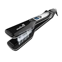 Professional Steam Hair Straightener Flat Iron, Ceramic Nano Titanium Nano Titanium with 5 Level Adjustable Temperature+Removable Comb+Digital LCD Display Hair Styling Tool for All Hair Types (Black)