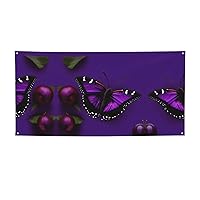 Holiday Party Banner - UV Resistant and Fade-Proof, Perfect for Halloween and Christmas Decorations One Purple plum butterfly
