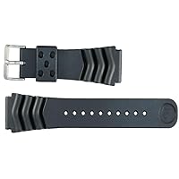 Genuine Synthetic Rubber Black Divers Water Resistant 22mm Watch Strap by Seiko