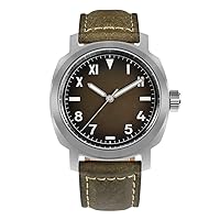 San Martin SN0065G Gradient Brown Men Watch Vintage YN55 Automatic Mechanical 10 Bar Leather Strap Sapphire Glass Wristwatches