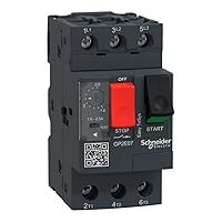 Schneider Electric GP2E07 Easy TeSys 3 Phase Manual Thermal Magnetic Motor Starter, 3 Pole, Screw Clamp Terminals, Push Button, 1.6-2.5 Amps