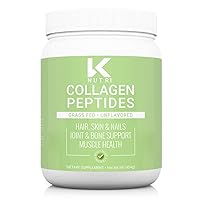 K Nutri Grass Fed Collagen Peptides [45 Servings] Unflavored Keto Friendly, Gluten-Free Collagen Powder for Healthy Hair, Skin, Nails, Bones, and Joints, Gut Health, Hydrolyzed Bovine