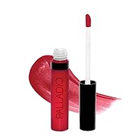 Palladio Lip Gloss, Non-Sticky Lip Gloss, Contains Vitamin E and Aloe, Offers Intense Color and Moisturization, Minimizes Lip Wrinkles, Softens Lips with Beautiful Shiny Finish, Ruby Red