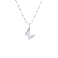 jewellerybox Plain 3D Sterling Silver Butterfly Necklace 14-22 Inches