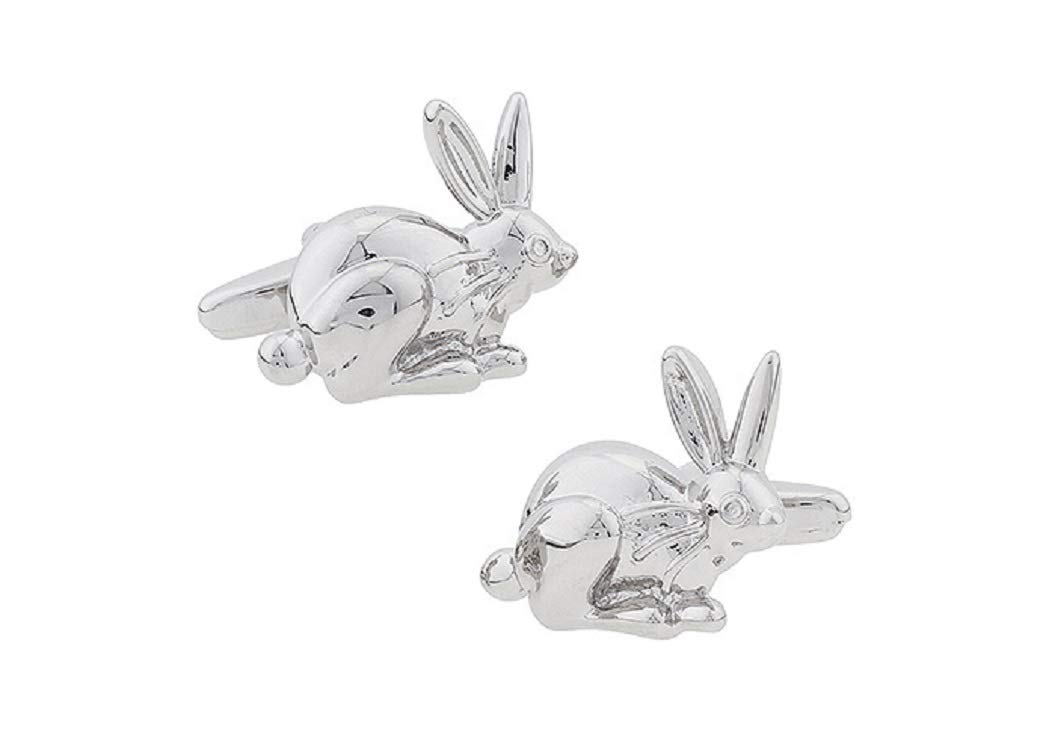 MRCUFF Easter Bunny Rabbit Pair Cufflinks in a Presentation Gift Box & Polishing Cloth