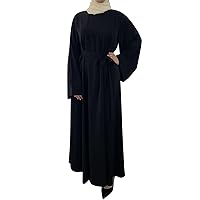 IKADEX Prayer Dress Muslim Woman Abaya with Belt Dubai Kaftan Pakistani Turkish Arabic Islamic Dresses