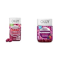 OLLY Ultra Women's Multi Softgels + Extra Strength Elderberry Gummies, 60 Count Immune Support Vitamin Bundle