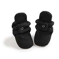 KIDSUN Infant Baby Boy Girl Cozy Fleece Bootie Newborn Stay On Slipper Winter Warm Gripper Non-Slip Crib Shoes