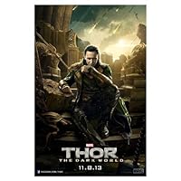 Tom Hiddleston 11 Inch x 17 Inch lithograph poster Thor Avengers sitting in destruction