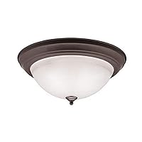 Kichler 8116OZ Flush Mount Round Glass Ceiling Lighting, Bronze 3-Light (16