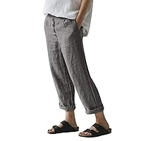 Pants Womens Solid Linen Casual Long Straight Leg Trousers