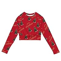 Christmas Long-Sleeve Crop top