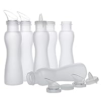 G.E.T. SDB-32-PC-6 32 oz. Clear Salad Dressing Bottles with (24) Lids