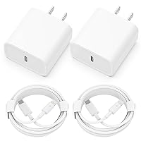 Phone Charger [MFi Certified] 2 Pack 20W PD USB C Wall Fast Charger Adapter with 2 Pack 6FT Type C to Lightning Cable Compatible for iPhone 14 13 12 11 Pro Max XR XS X,iPad