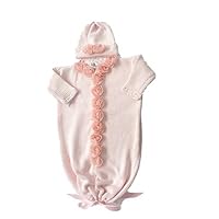 bt81,Baby Pink Chenille Baby Bag, Hat Set