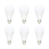 6 Pack 7W E27 Sensor Light Bulb Smart Automatic Dusk to Dawn LED Bulbs with Auto on/Off Indoor/Outdoor Lighting Lamp 600lm Warm White for Porch Hallway Patio Garage (Color : White)