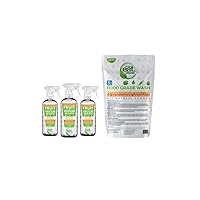 Eat Cleaner 3-Pack Veggie Wash Spray and Fruit and Vegetable Wash Powder - 3lb bag
