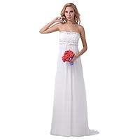Ivory Strapless Cut Out Back Chiffon Bridesmaid Dress With Beading