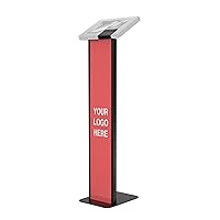 Floor Stand Kiosk - CTA Heavy-Duty VESA Compatible Floor Stand w/Interior Cable Routing System and Scratch Resistant Padding on Weighted Base w/Support Brackets (ADD-PARAFSV) – Silver