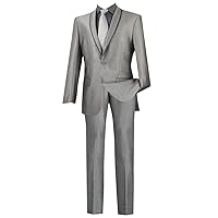 Mens 2 Piece 1 Button Shawl Lapel with Black Edge Suits