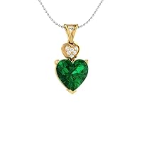 0.06 cttw Natural Diamond Big Heart Pendant Necklace 925 Sterling Silver (J-K Color. I1 Clarity) for Womens