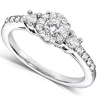 Kobelli Round Brilliant Diamond Engagement Ring 1/2 carat (ctw) in 14K White Gold