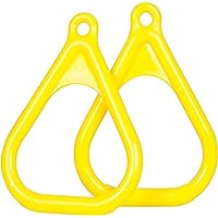 Swing Set Stuff Plastic Trapeze Rings with SSS Logo Sticker, Yellow