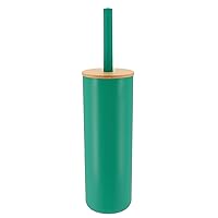 Green Toilet Brush and Holder Set Padang with Bamboo Top - Stylish Bathroom Cleaning Solution for Modern Homes