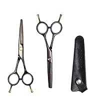 Hair Cutting Scissors Kits 5.5Inch Stainless Steel Hairdressing Shears Set Barber/Salon/Home Shears Kit for Men Women and Pet,Chrome