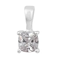 Multi Choice Cushion Shape Gemstone 925 Sterling Silver Solitaire Pendant Jewelry