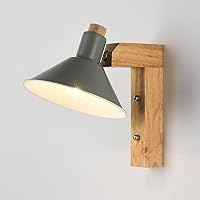 Wall Lights Nordic Solid Wood sconces, Modern Minimalist LED Iron Bedside lamp Wall sconces Children Creative Hallway Living Room Study Wall lamp ( Color : Gray )