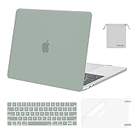 MOSISO Compatible with MacBook Pro 13 inch Case M2 2024, 2023, 2022-2016 A2338 M1 A2251 A2289 A2159 A1989 A1708 A1706, Plastic Hard Shell&Keyboard Cover&Screen Protector&Storage Bag, Antique Green