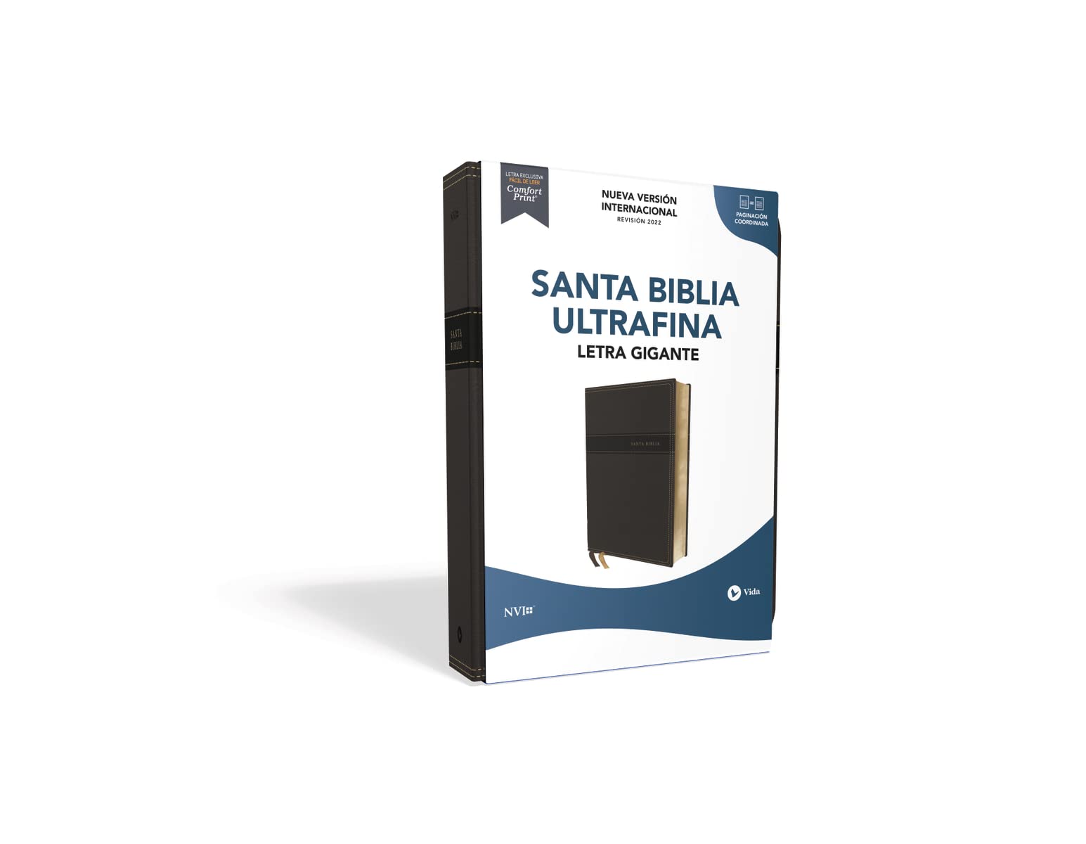 NVI, Santa Biblia, Texto revisado 2022, Ultrafina, Letra Gigante, Leathersoft, Negro, Palabras de Jesús en Rojo (Spanish Edition)